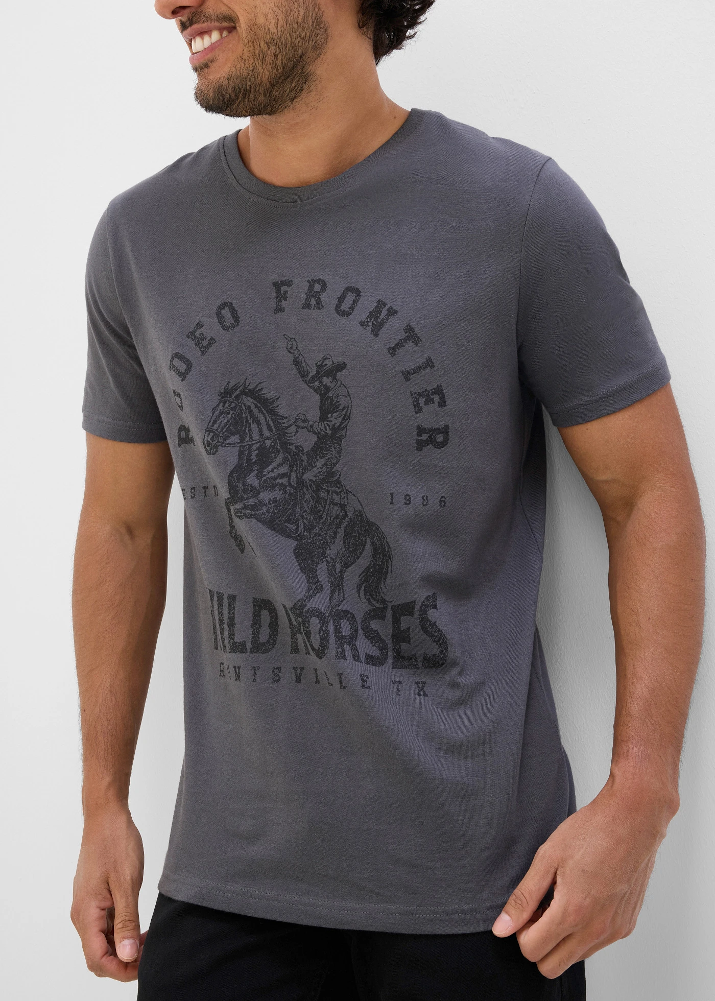 T-shirt z czystej bawełny organicznej • szary łupkowy • sklep bonprix