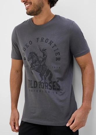 T-shirt z czystej bawełny organicznej • szary łupkowy • sklep bonprix