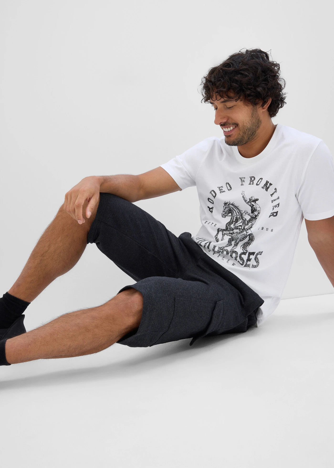 Tricou din bumbac organic 100% • alb cu imprimeu • magazin bonprix