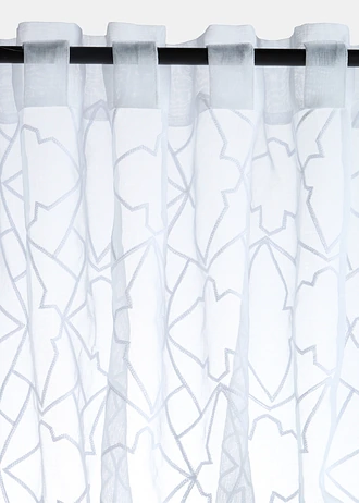 Voilage avec broderies (1 pce) • blanc • Boutique bonprix