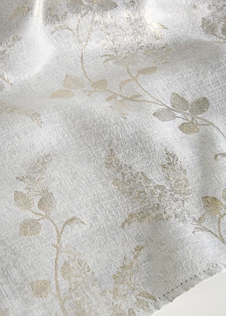 Rideau en polaire jacquard brillant (1 pce), Couleur: beige-doré imprimé
