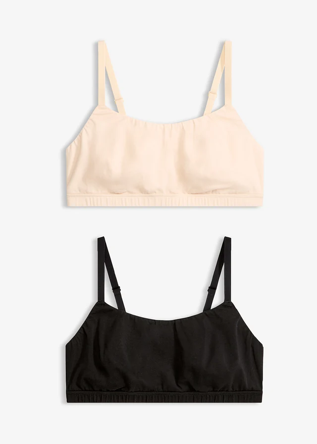 Bralette zonder beugel met katoen (set van 2) • zwart+sandbeige • product-page.page-title-suffix