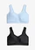 Sport bh, normale steun (set van 2), Kleur: lichtblauw+zwart
