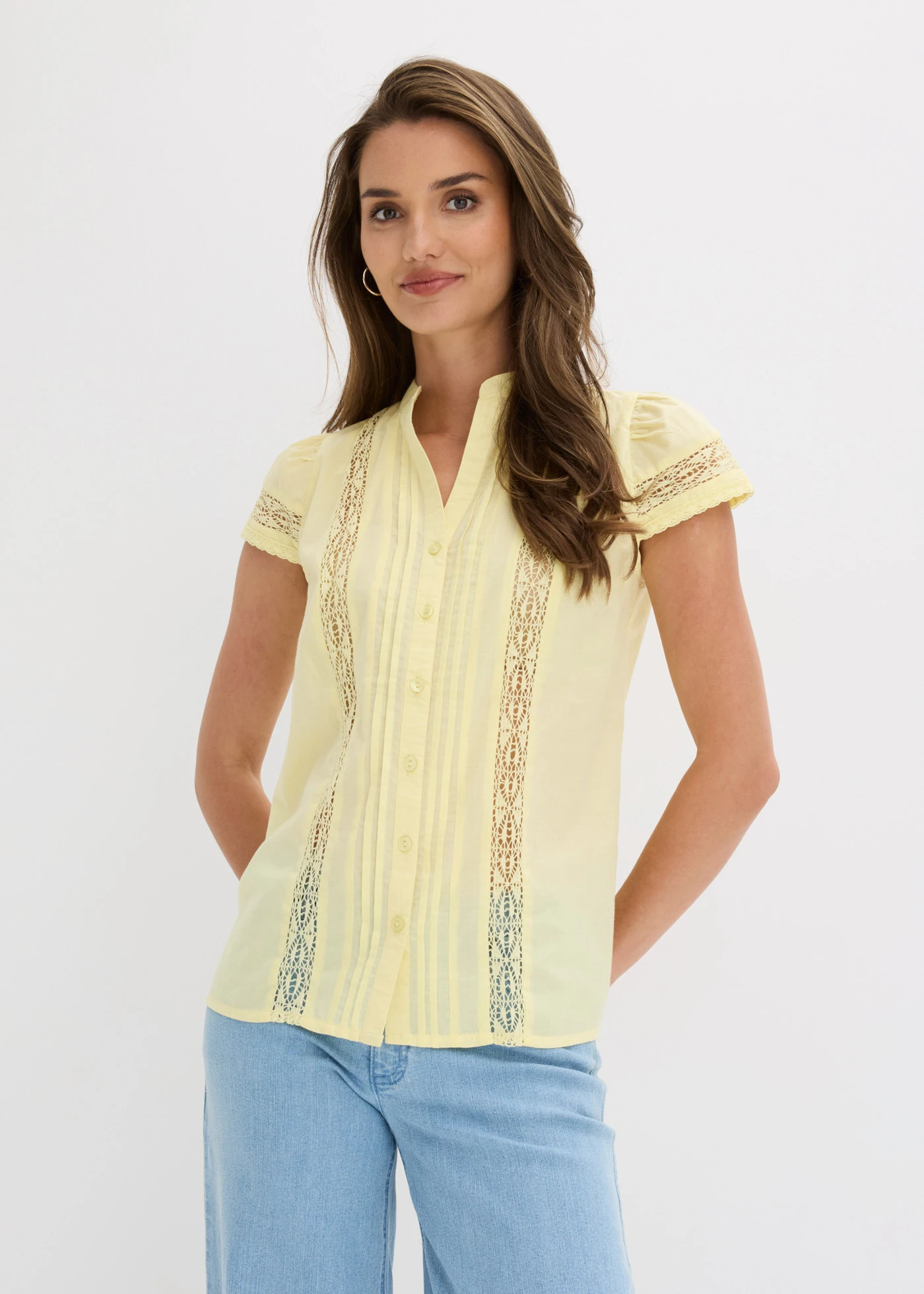 Chemisier 100% coton • jaune clair • Boutique bonprix