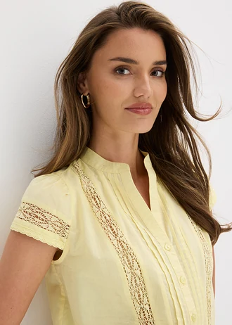 Chemisier 100% coton • jaune clair • Boutique bonprix