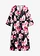 Robe midi fluide en viscose mélangée, Couleur: noir/fuchsia floral