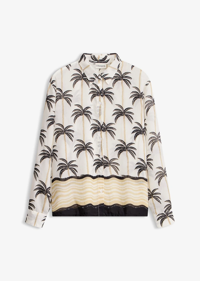 Blouse • wolwit-zwart gedessineerd • bonprix online shop