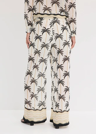 Palazzo broek • wolwit-zwart gedessineerd • bonprix online shop