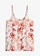 Top à fines bretelles en viscose extensible douce, Couleur: crème-rouge floral