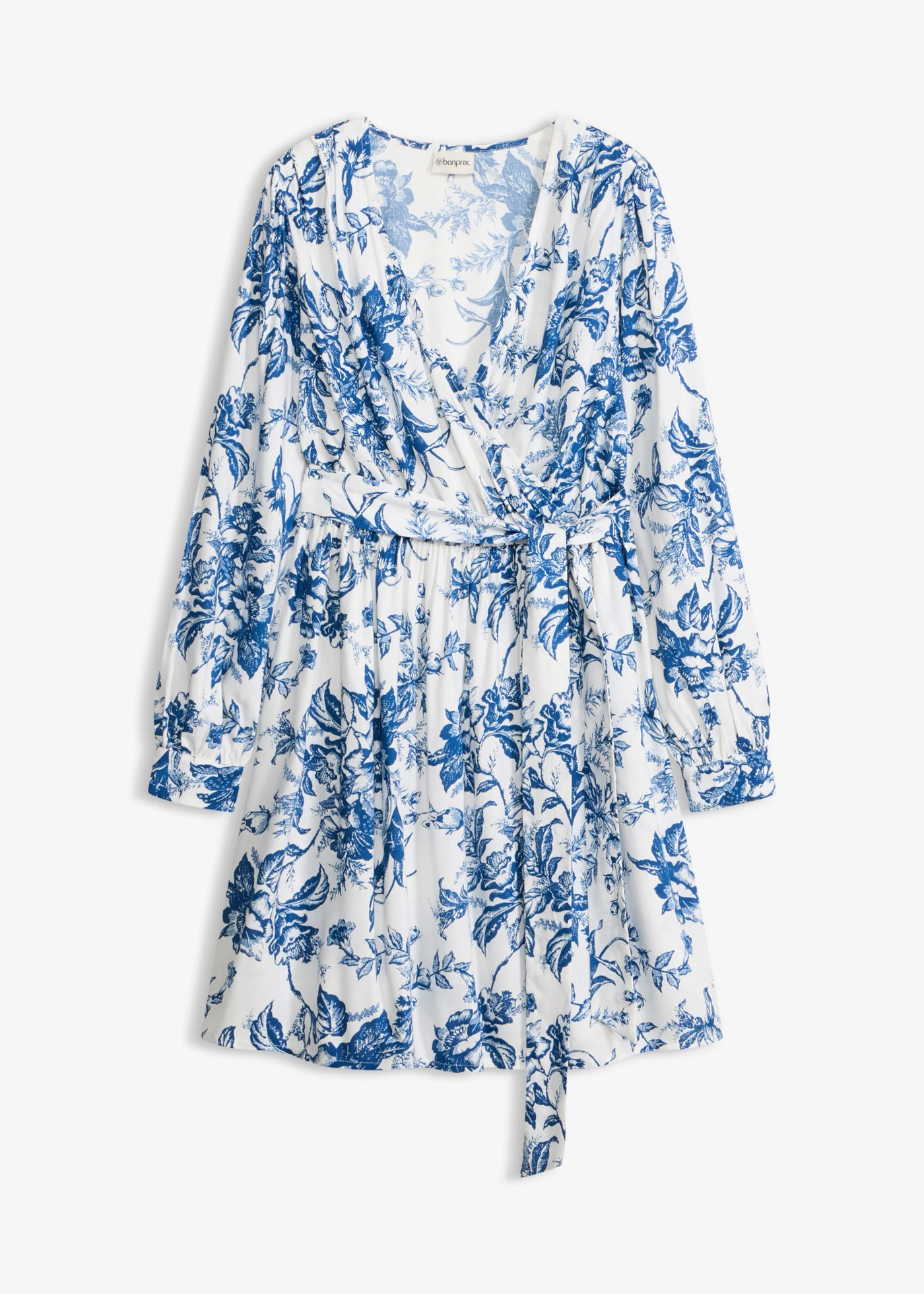 Jurk van soepele viscose • wit-blauw gebloemd • bonprix online shop