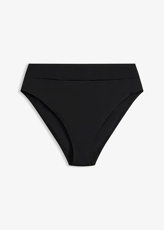 Sneldrogend high waist bikinibroekje met hogere beenopeningen, Kleur: zwart