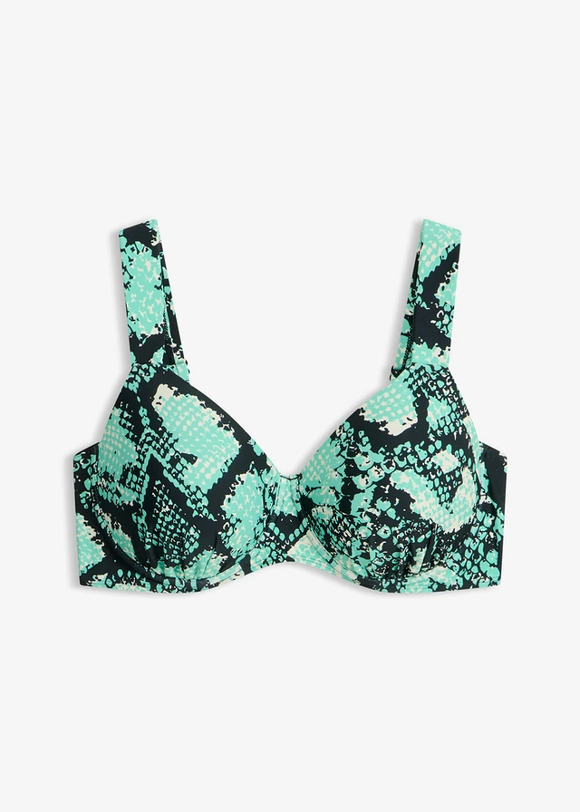 Sutien de baie minimizer cu bretele căptușite • verde închis cu imprimeu șarpe • magazin bonprix