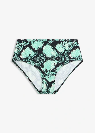 Bas de maillot taille haute, Couleur: vert foncé python