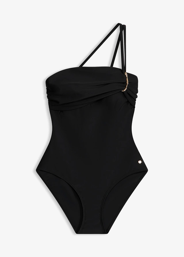 Costum de baie bandeau cu detalii aurii