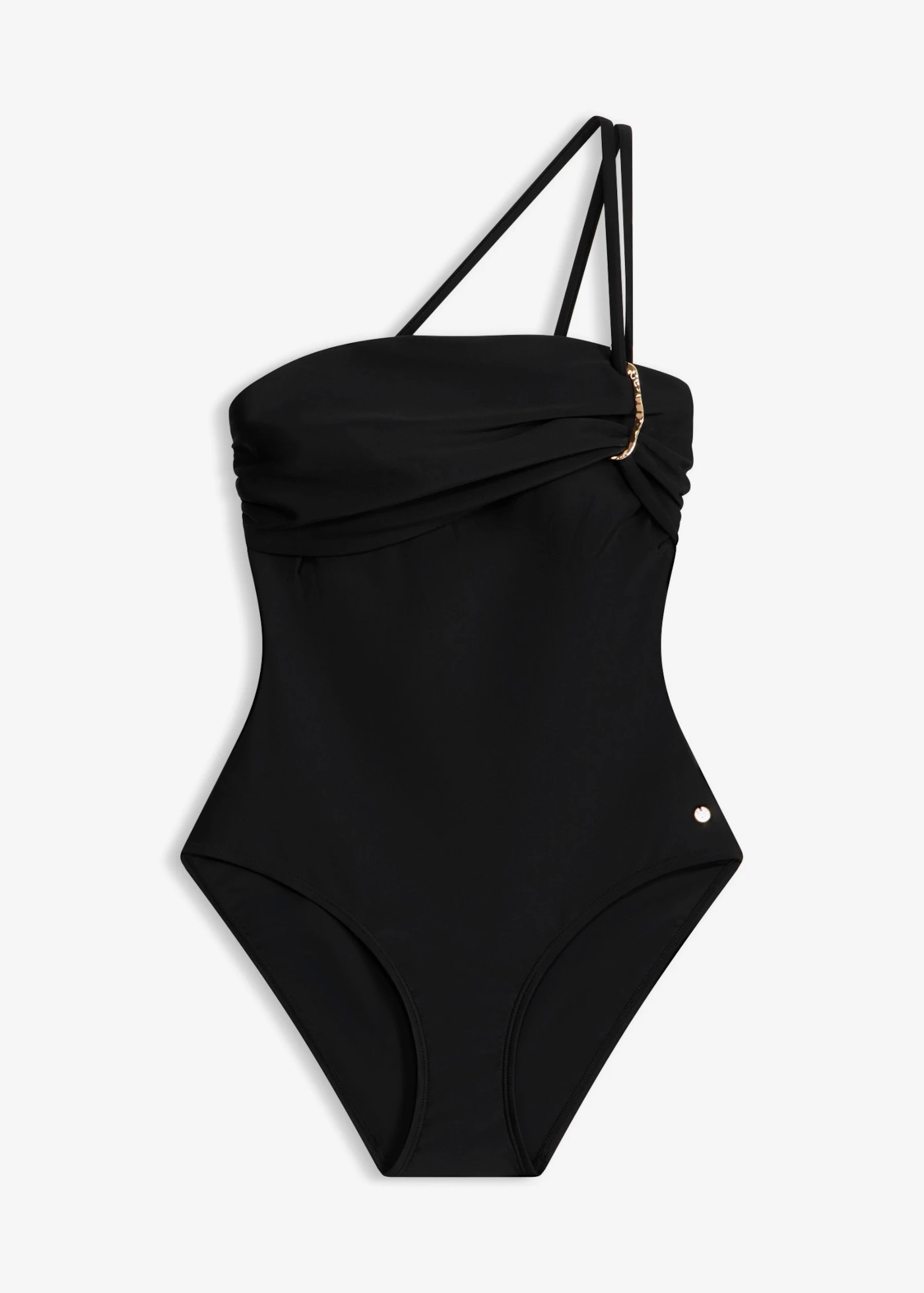 Costum de baie bandeau cu detalii aurii • negru • magazin bonprix