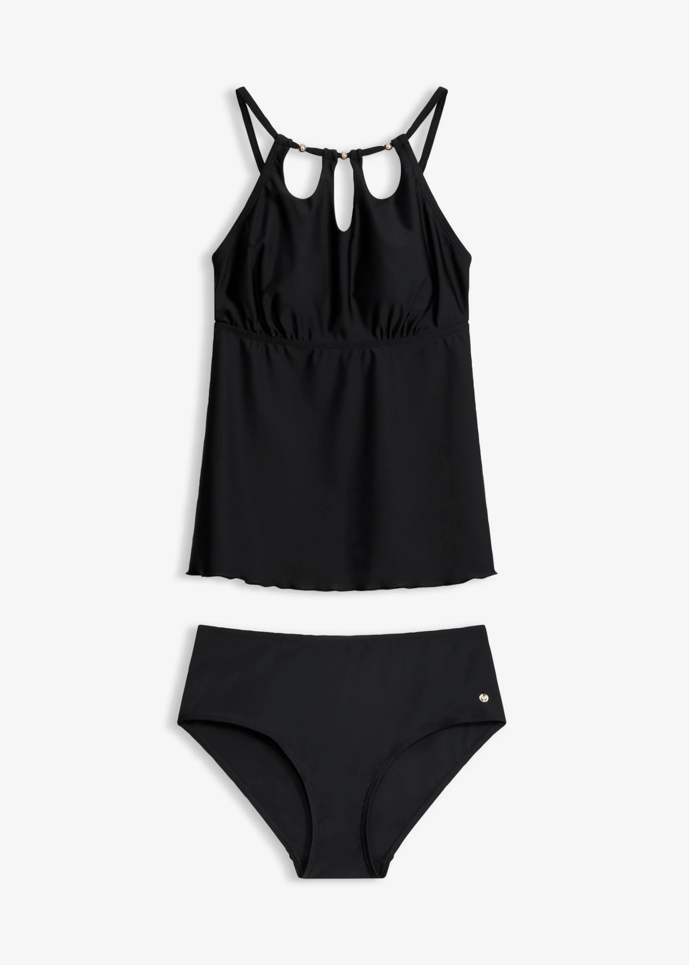 Tankini z wycięciami (2 części) • czarny • sklep bonprix