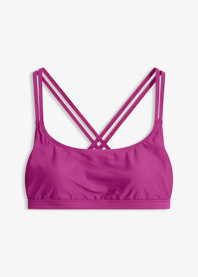 Bustier bikinifelső keresztezett pántokkal • lila • bonprix áruház