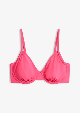 Merevítős bikini felső oldalsó ráncolással • pink • bonprix áruház