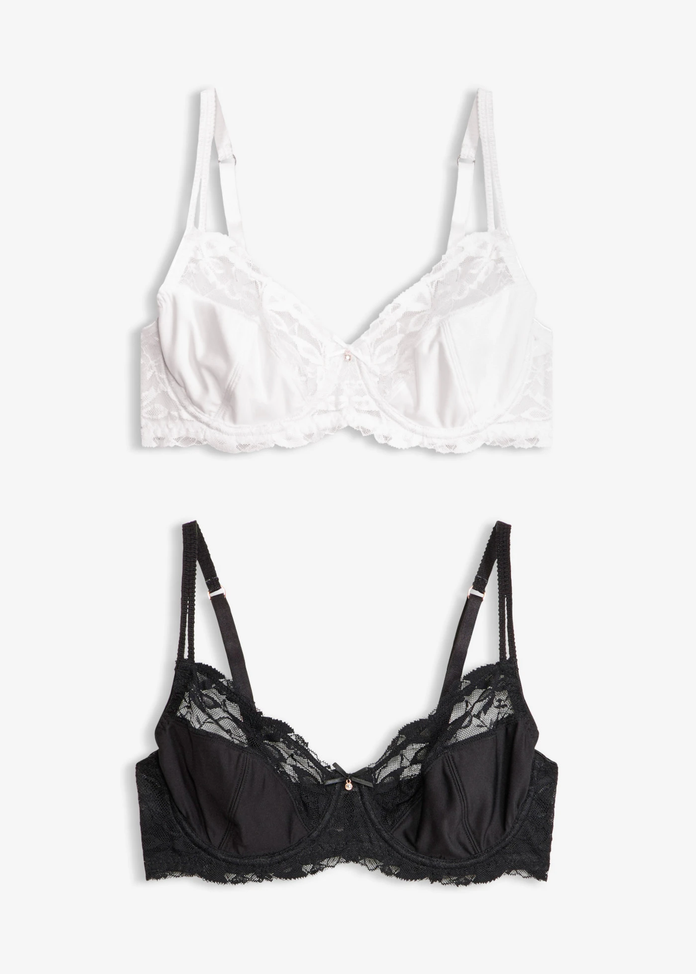 Lot de 2 soutiens-gorge avec dentelle • noir/blanc • product-page.page-title-suffix