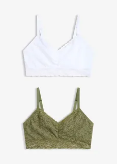 Lot de 2 brassières avec dentelle douce