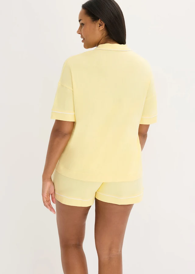 Shortama in een zachte viscosemix, Kleur: lichtgeel