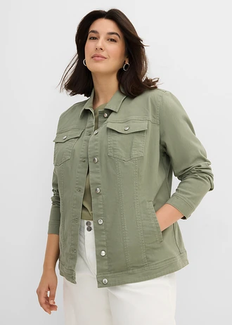 Veste en jean, Couleur: olive