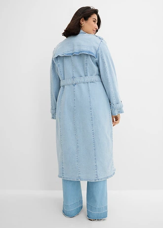 Trench en jean, Couleur: bleu clair denim