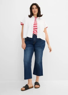 Bootcut jeans high waist, cropped, Kleur: blauw denim used