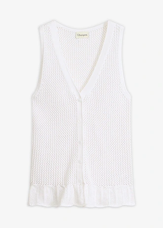 Gilet sans manches en maille • blanc • Boutique bonprix