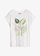 T-shirt en coton extensible, Couleur: blanc imprimé