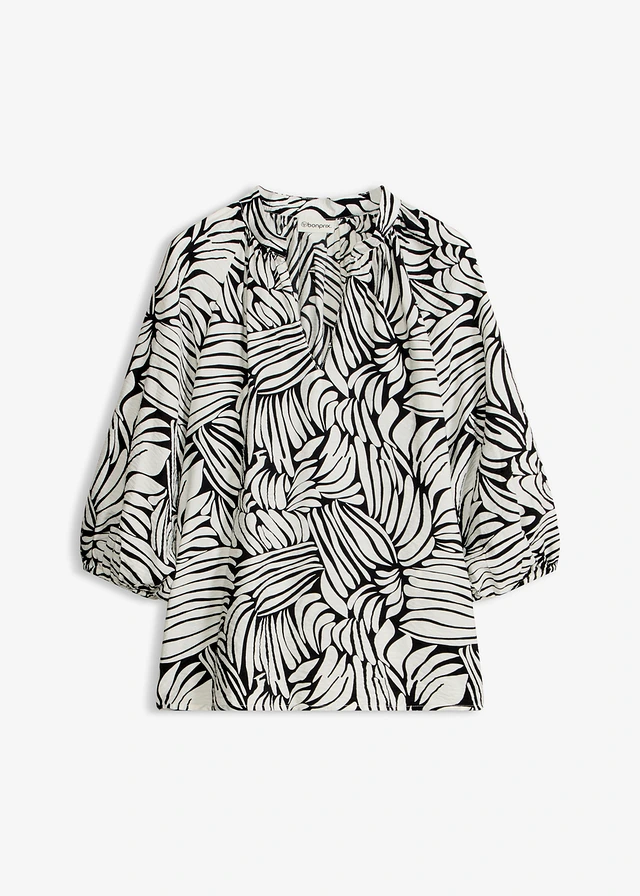 Tunique-blouse • noir/écru imprimé • Boutique bonprix