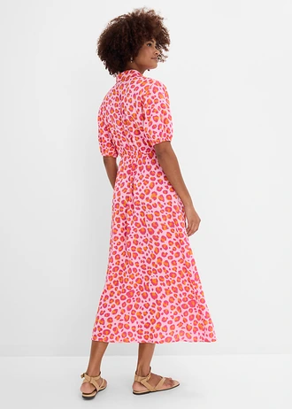 Rochie-bluză din muselină vaporoasă • imprimat leo roz-pink • magazin bonprix