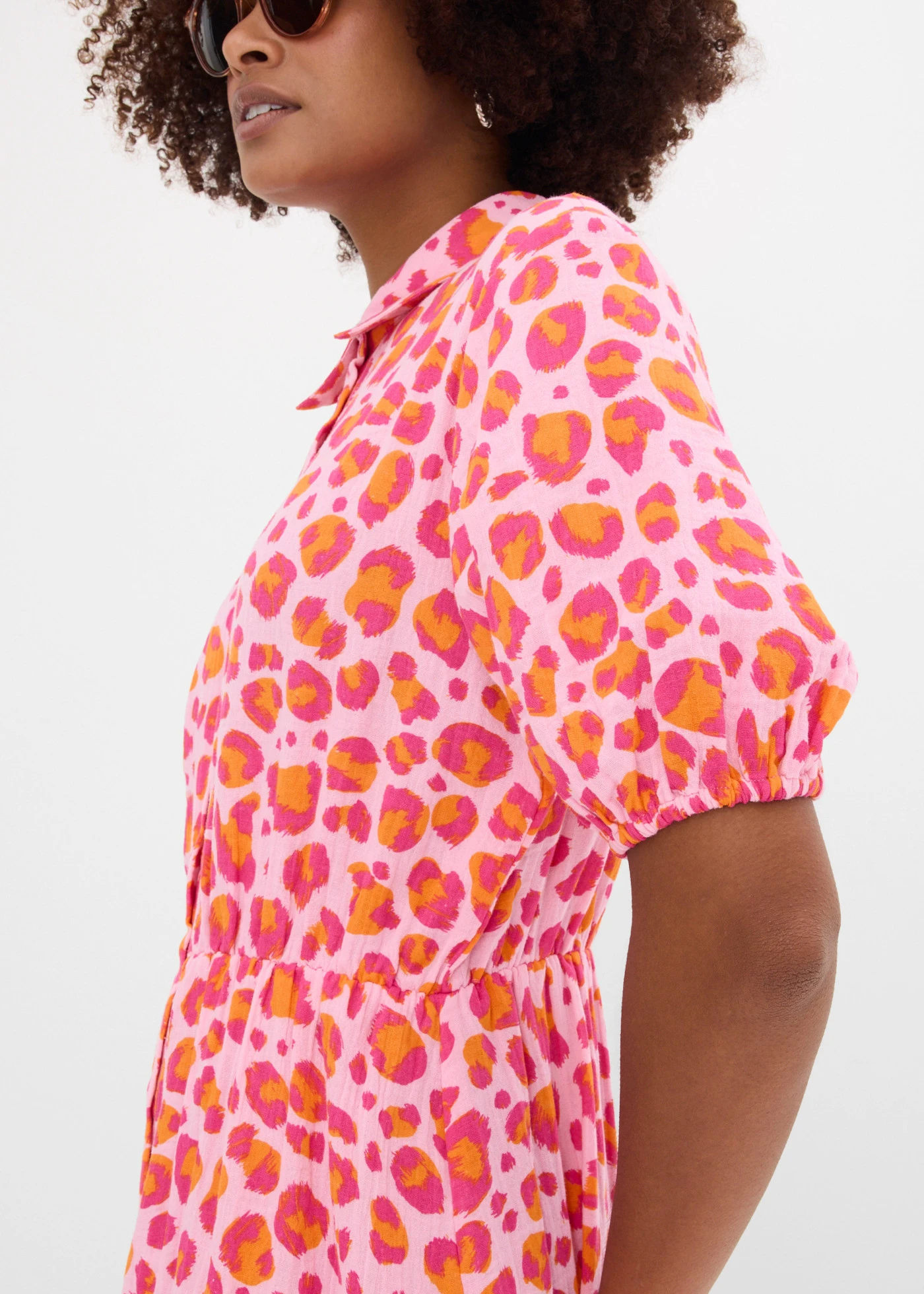 Blousejurk van luchtige mousseline • roze-pink luipaardprint • bonprix online shop