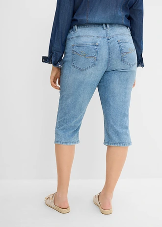 Strečové džíny Straight, Mid Waist, barva: světle modrý denim used
