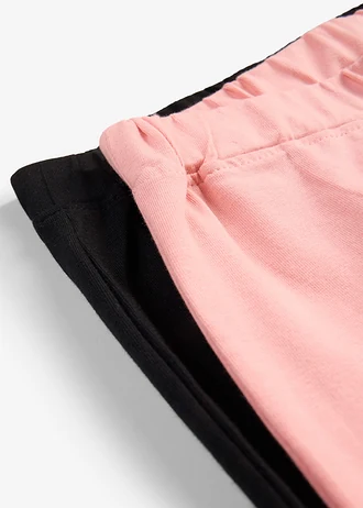 Spodenki kolarki z bawełny organicznej (2 pary) • czarny+kremowy jasnoróżowy • sklep bonprix