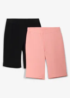 Korte meisjes legging (set van 2) met biologisch katoen, Kleur: lila+donkerblauw