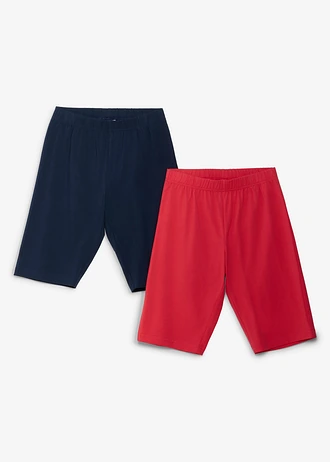 Kolarki z elastycznej mieszanki bawełny organicznej (2 szt.) • rajski różowy+ciemnoniebieski • sklep bonprix