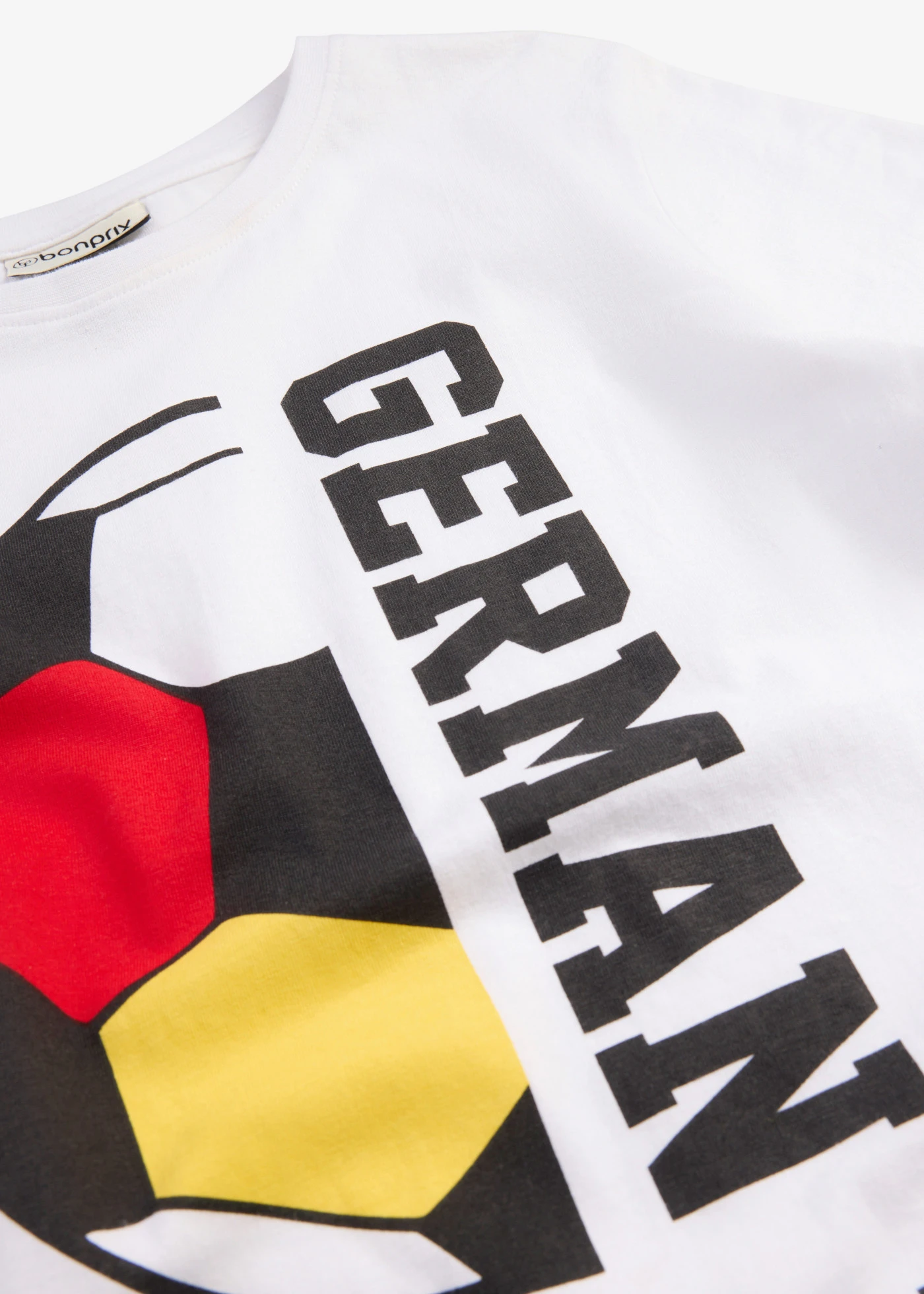 T-shirt z napisem German Soccer Team z czystej bawełny organicznej • biały z nadrukiem • sklep bonprix