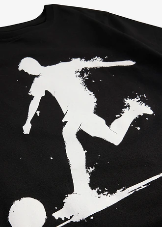 T-shirt van biologisch katoen • zwart met print • bonprix online shop