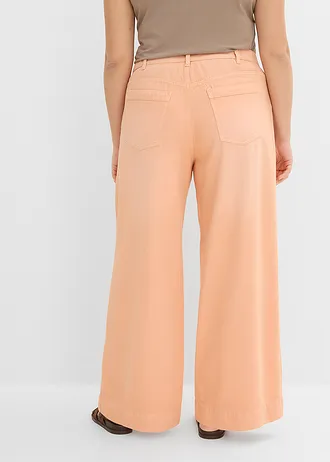 Wide leg jeans, high waist, Kleur: papaya used