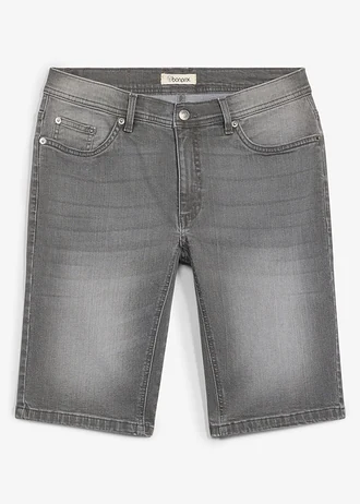 Strečové džínsové bermudy, zosilnené v rozkroku, Regular Fit • sivá denim • obchod bonprix