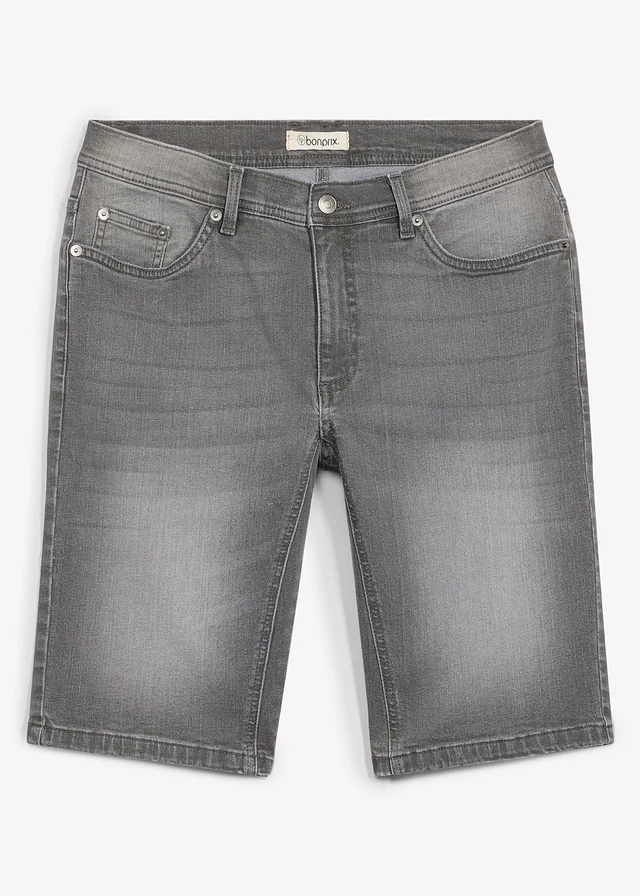 Bermuda en jean extensible avec entrejambe renforcé, regular • gris denim • Boutique bonprix