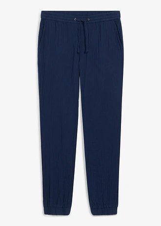 Voľné nohavice, mušelínové, Regular Fit, Tapered • atramentovo modrá • obchod bonprix