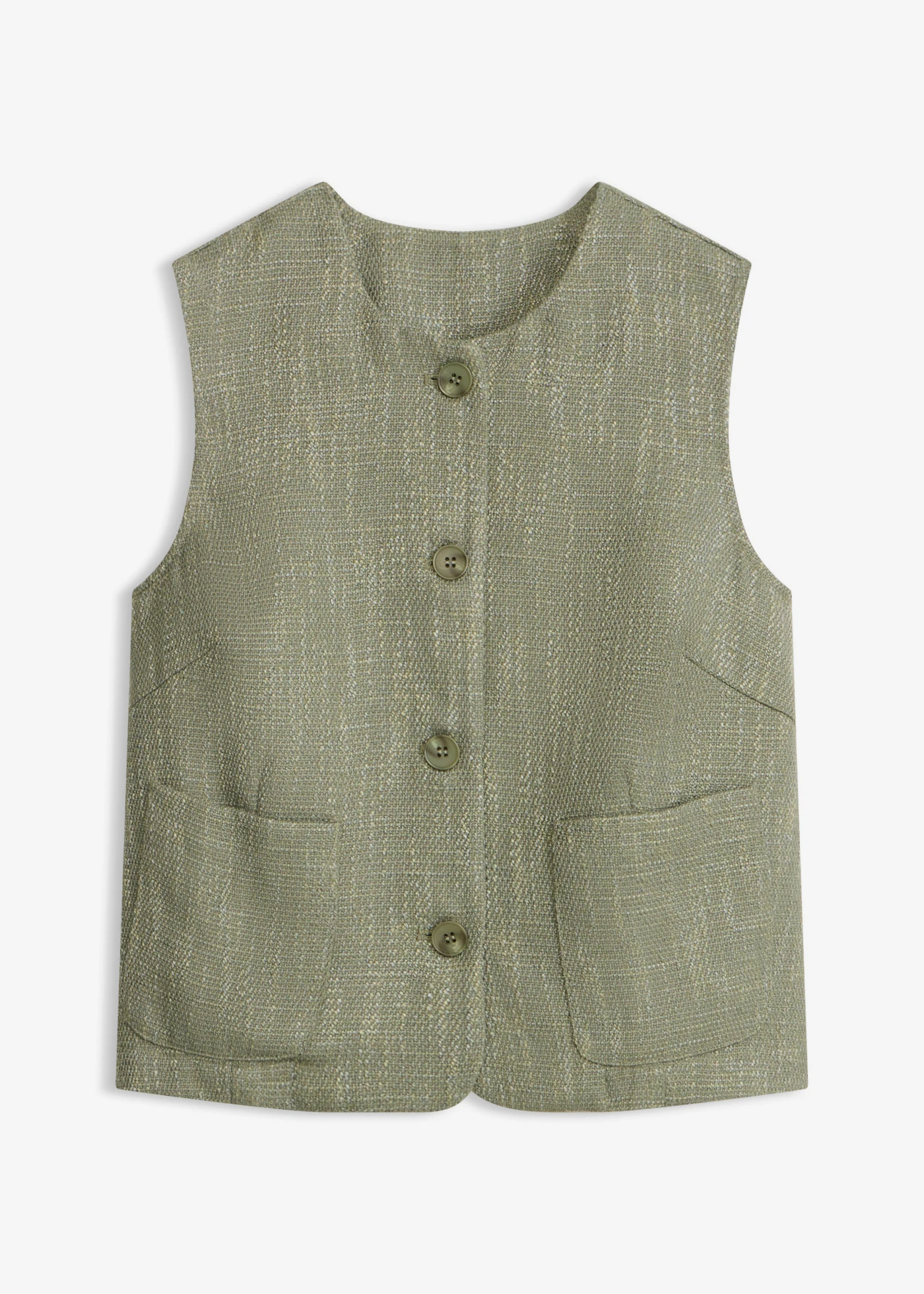 Bodywarmer met ronde hals • donkerolijfgroen • bonprix online shop