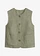 Bodywarmer met ronde hals, Kleur: donkerolijfgroen