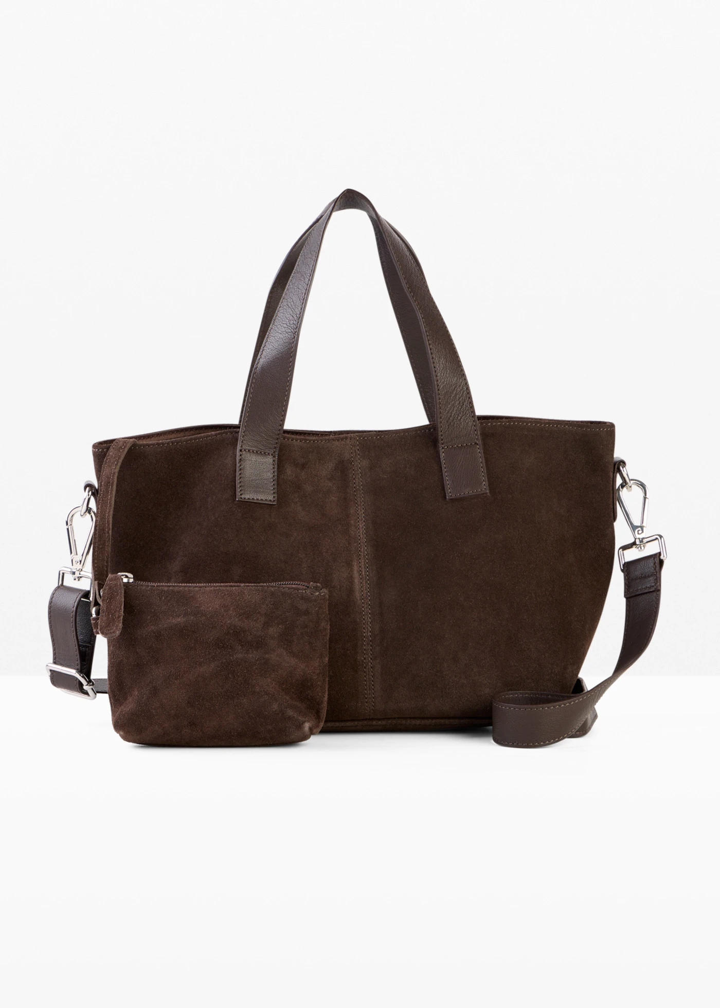 Sac à main en cuir velours • marron • Boutique bonprix