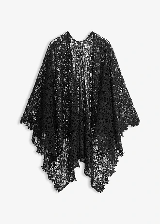 Poncho en dentelle au crochet, Couleur: bleu foncé