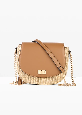 Schoudertas in rieten look • naturel/lichtbruin • bonprix online shop