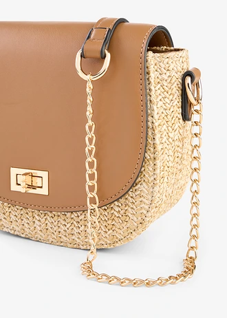 Schoudertas in rieten look • naturel/lichtbruin • bonprix online shop