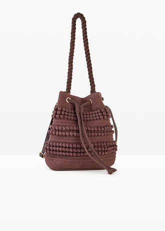 Sac seau texturé, Couleur: marron